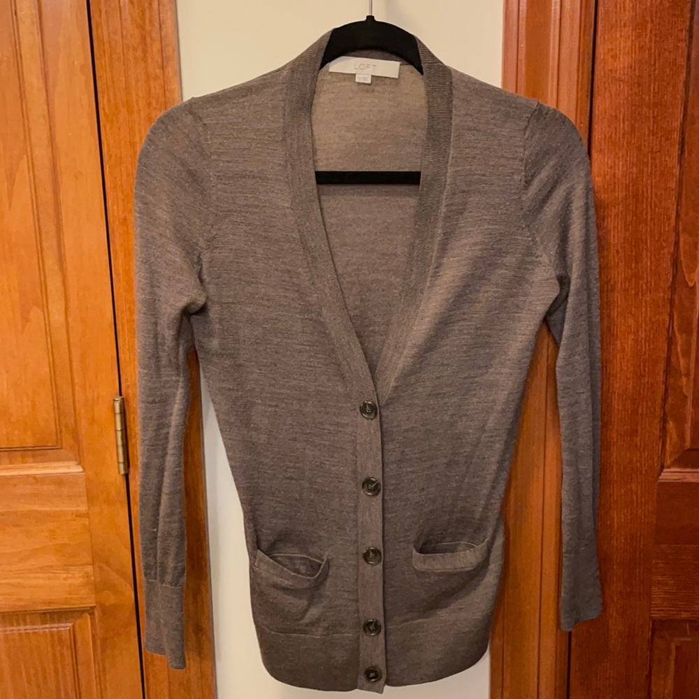 LOFT brownish/gray long cardigan